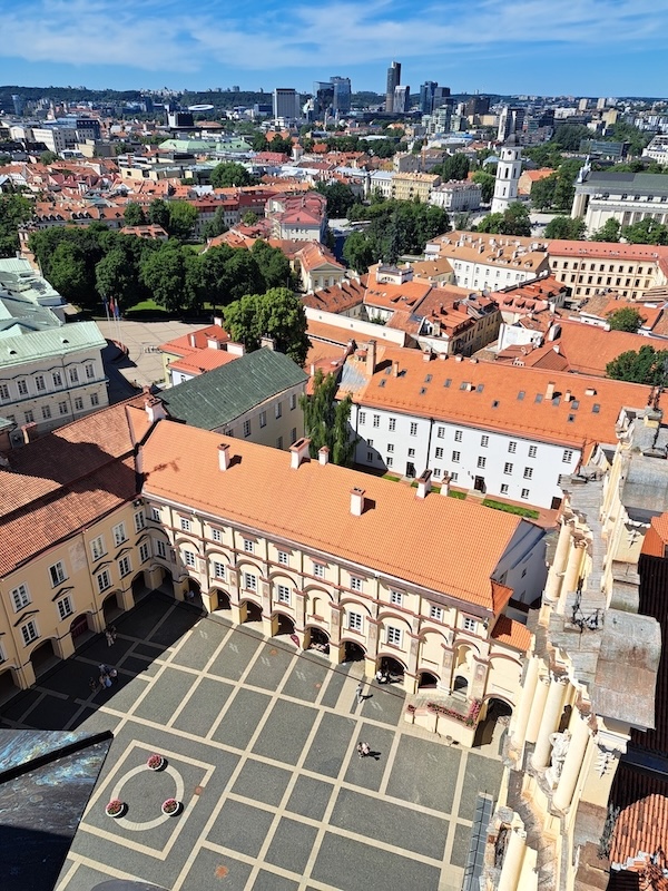 View of the University and the Old Town from the bell tower at St John's